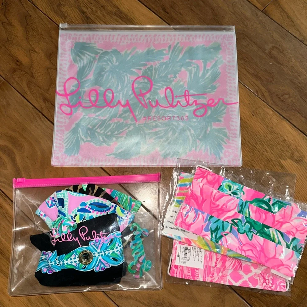 Lilly Pulitzer Vibrant Reusable Face Mask Bundle with Breathable Fabric